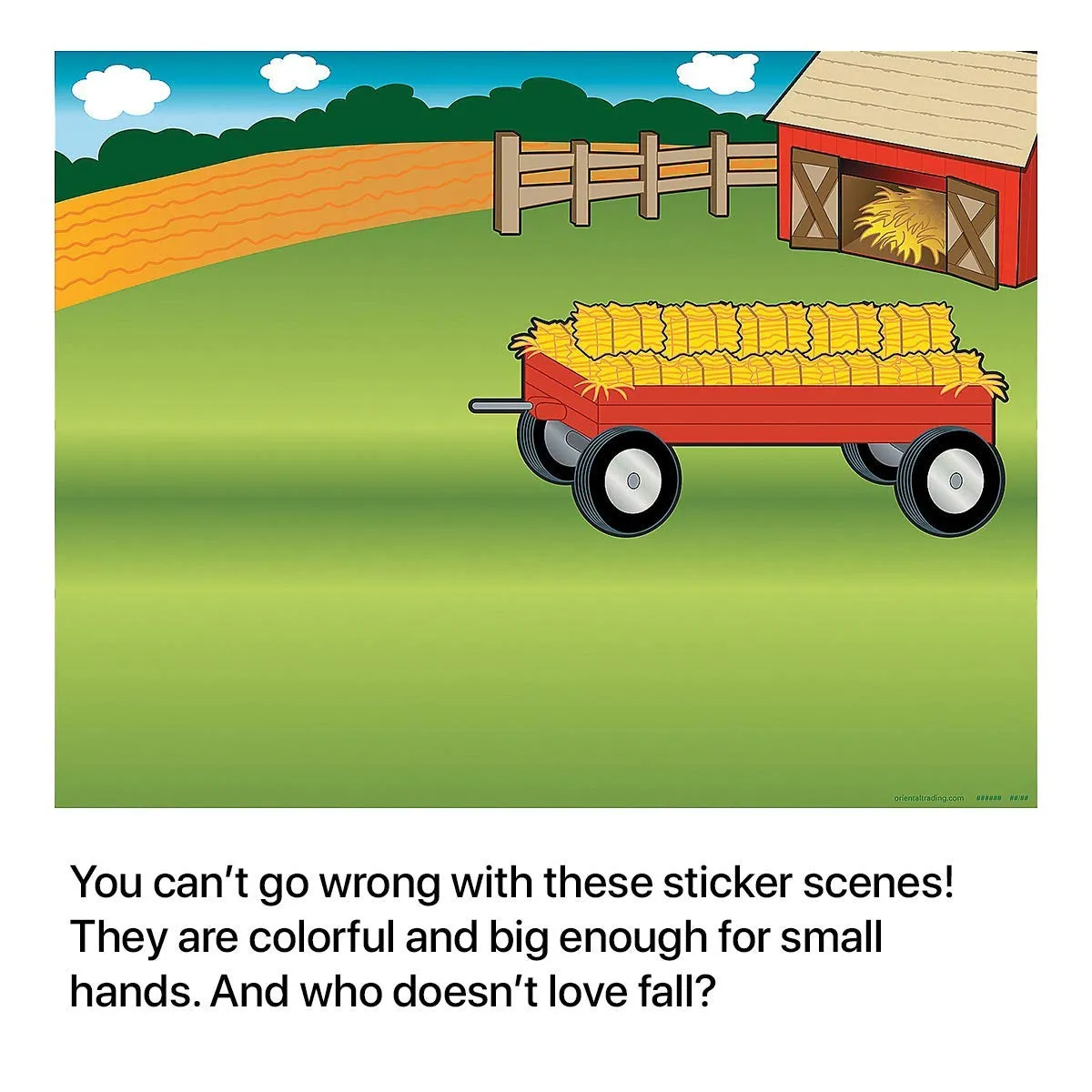 Kicko Make a Hayride Sticker - Set of 12 Hayride Stickers Scene for Birthday Treat, Goody