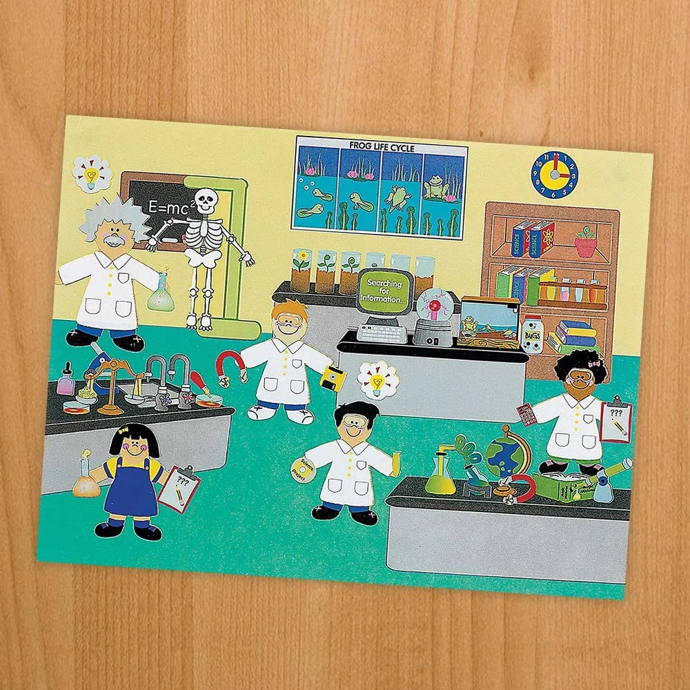 Kicko Make a Science Lab Sticker - Set of 12 Laboratory Stickers Scene for Birthday Treat