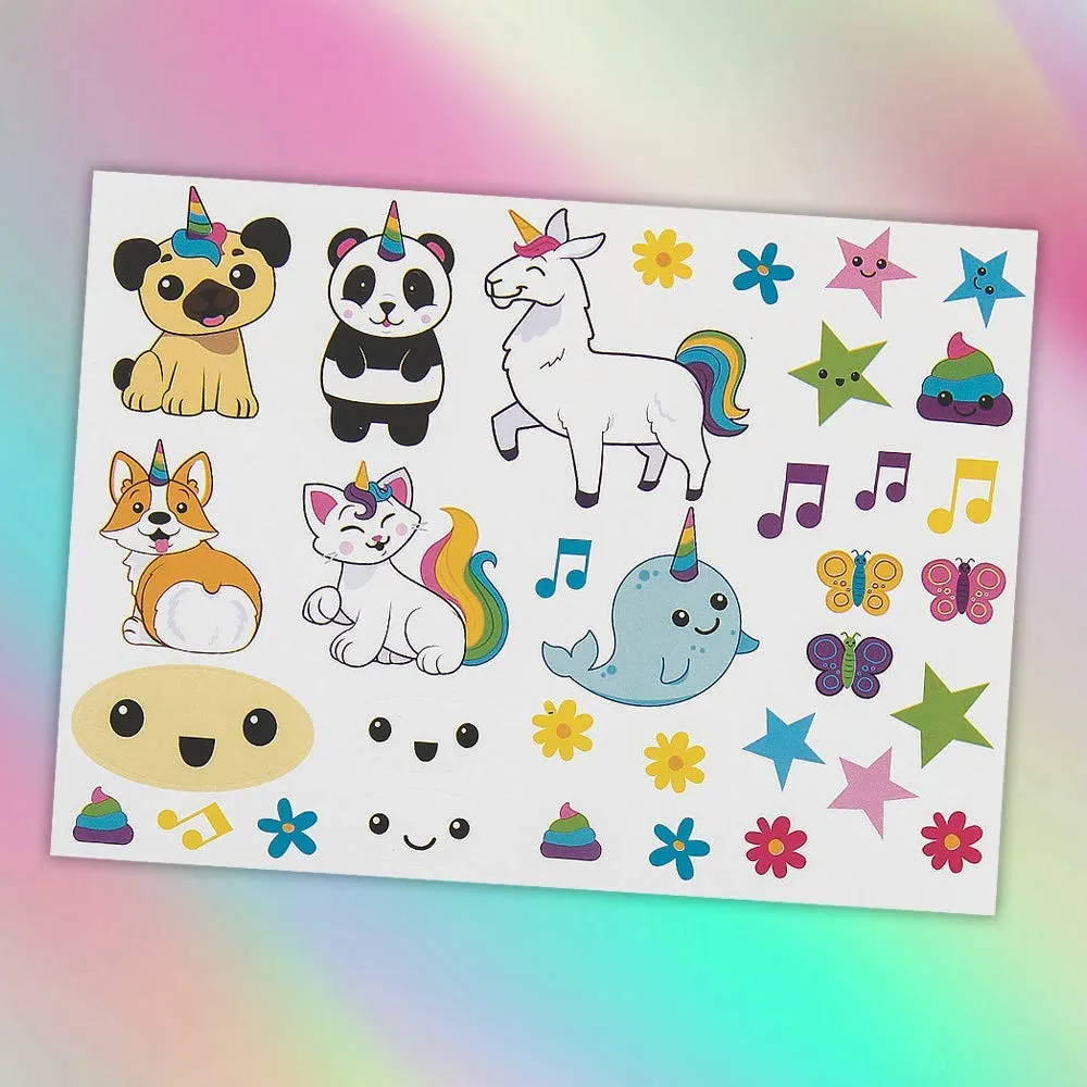 Kicko Make a Unicorn Stickers - Set of 24 Mythical Stickers Scene for Birthday Treat