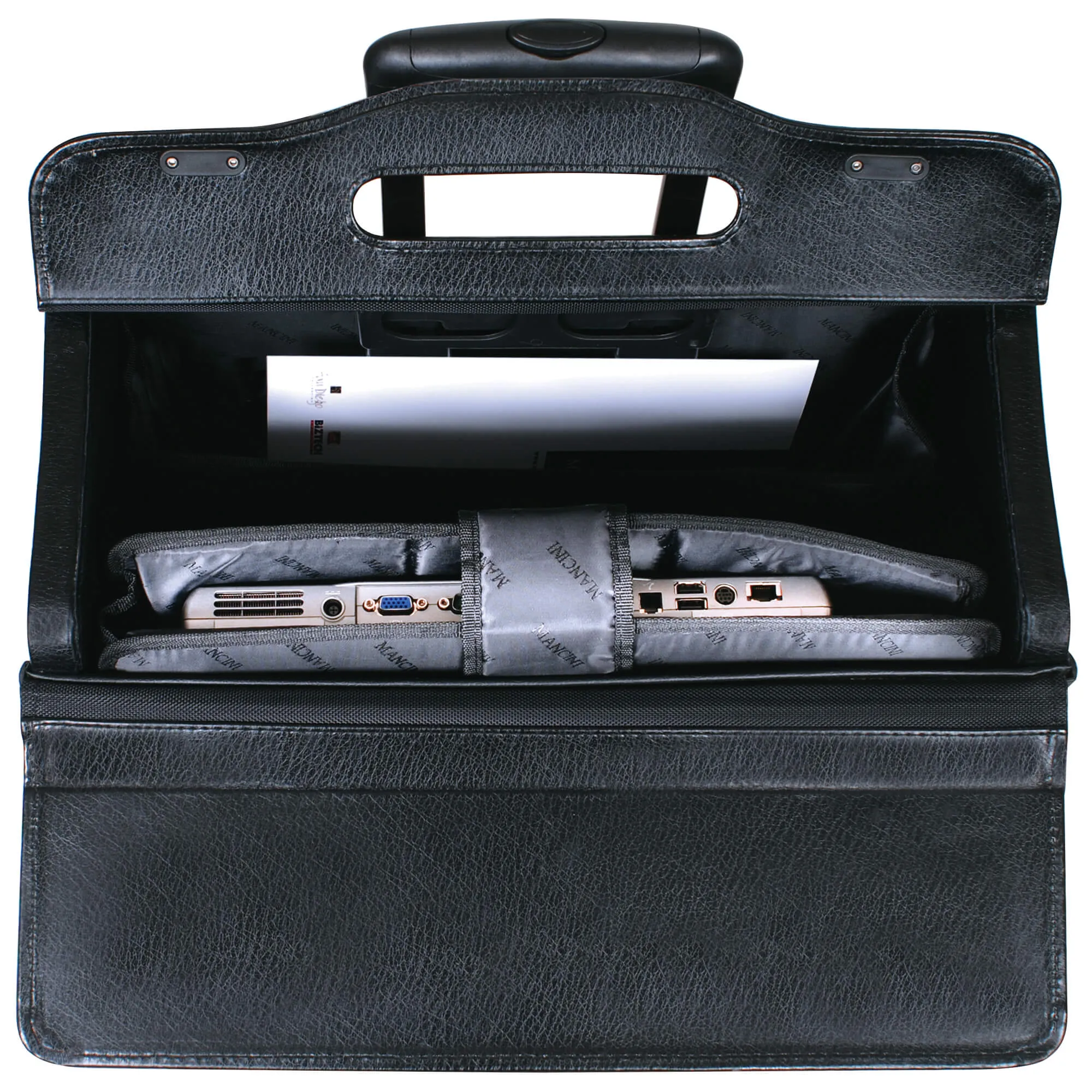 Mancini Leather Wheeled Catalog Case