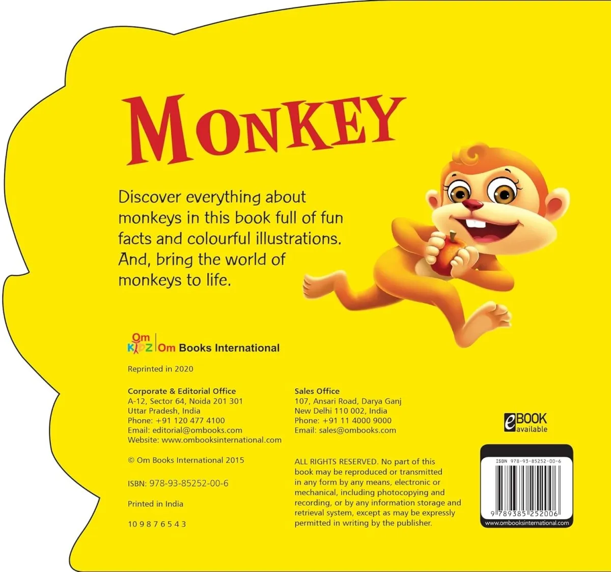 Om Books International Monkey ( Animals and Birds )- Cutout Board Books