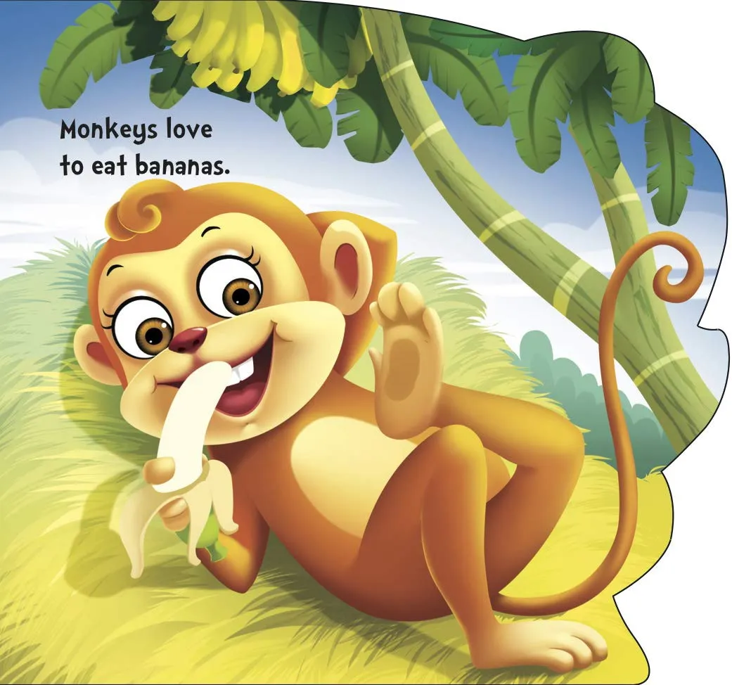 Om Books International Monkey ( Animals and Birds )- Cutout Board Books