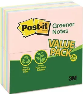 Original Recycled Note Pads 100 3 Inch  X 3 Inch  Sheets Sunwashed Pier 24 Pads Per Pack