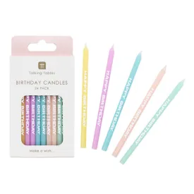 Pastel Happy Birthday Candles (24 Pack)