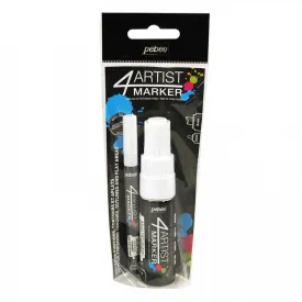 Pebeo 4Artist Set of 2 WHITE Markers (2mm & 8mm Nibs)