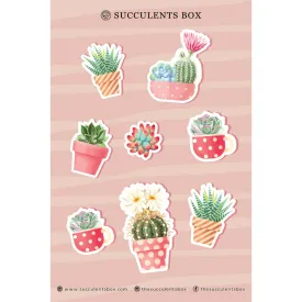 Pink Pastel Succulent Stickers