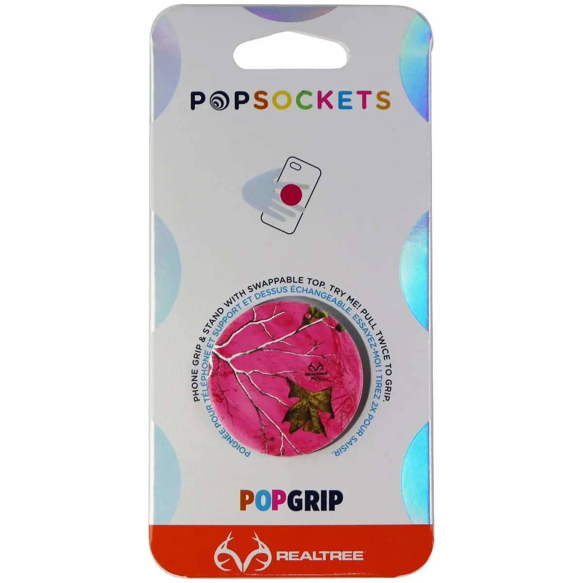 PopSockets: Swappable PopGrip for Phones & Tablets - Realtree Xtra Paradise Pink