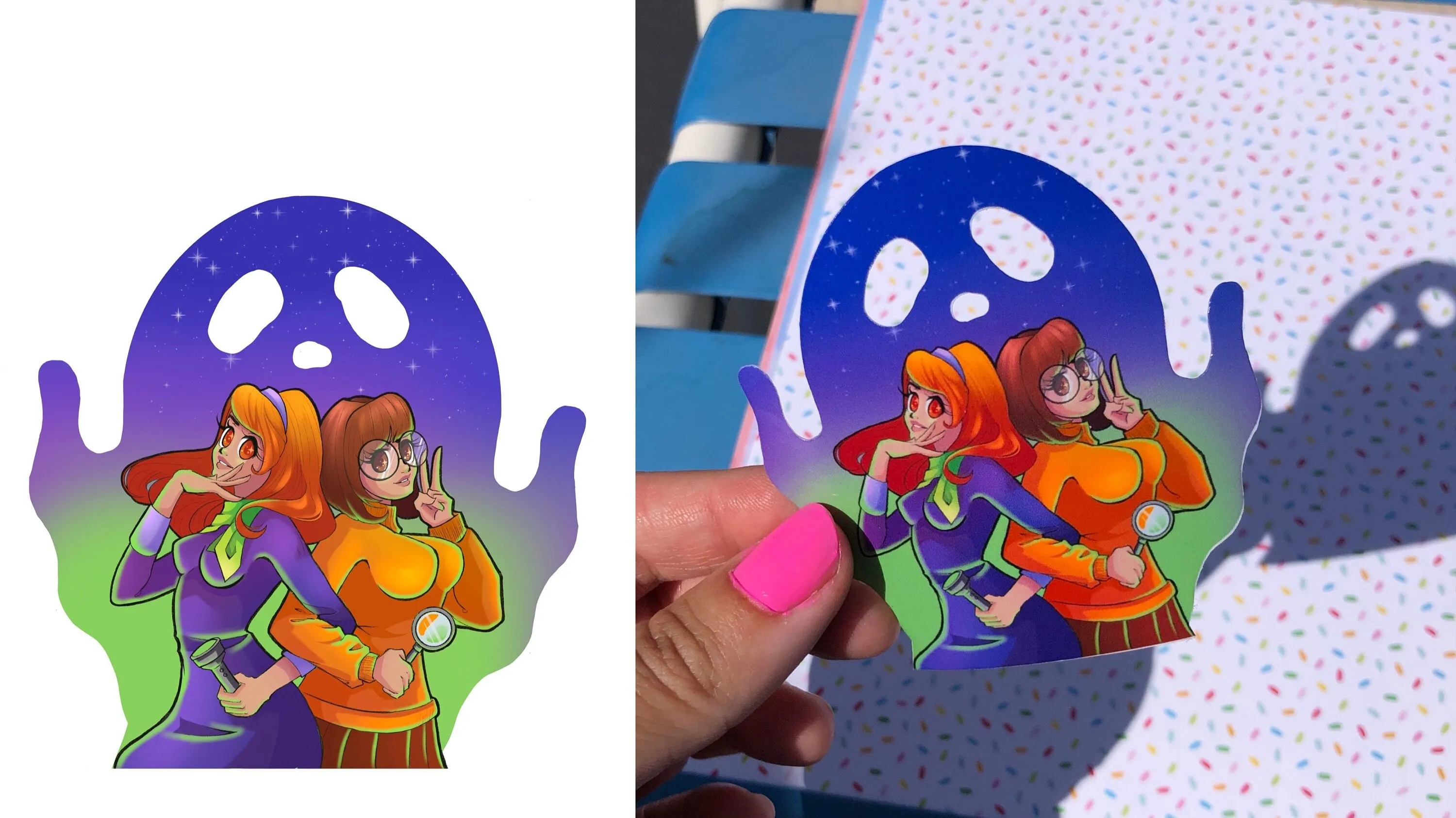 Scooby Doo Velma and Daphne vinyl sticker