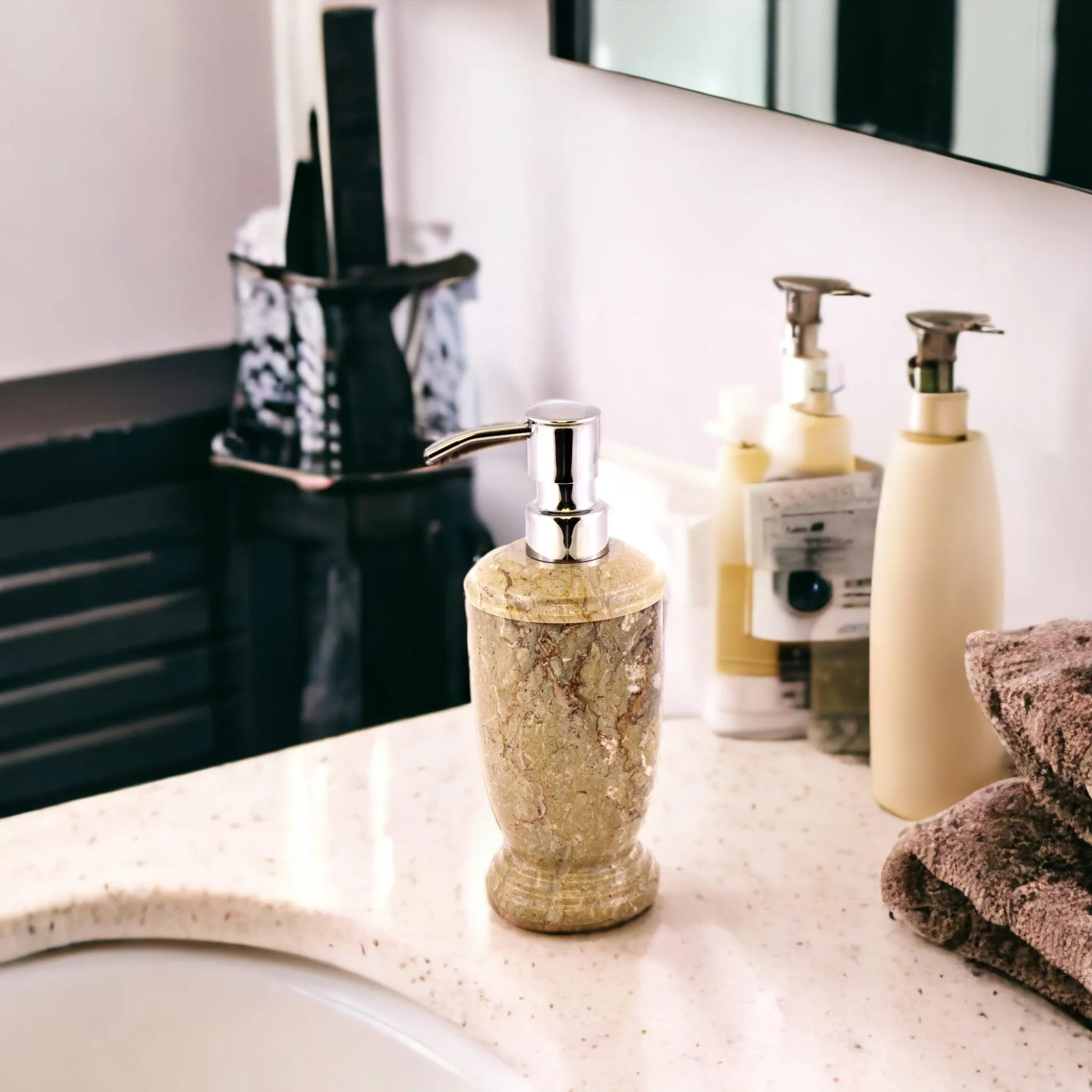 Soap & Lotion Dispenser of Sahara Beige Marble