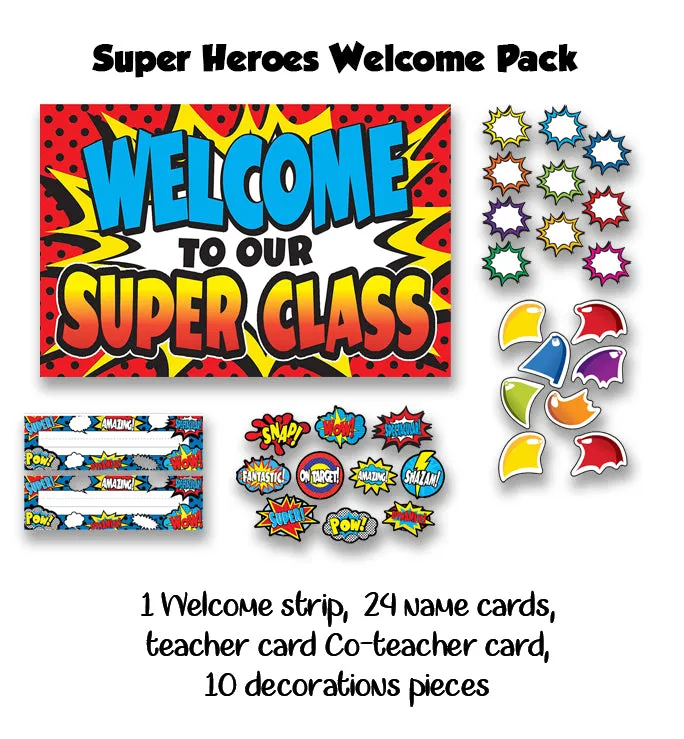 Superheroes Welcome Board Set