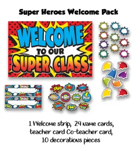 Superheroes Welcome Board Set