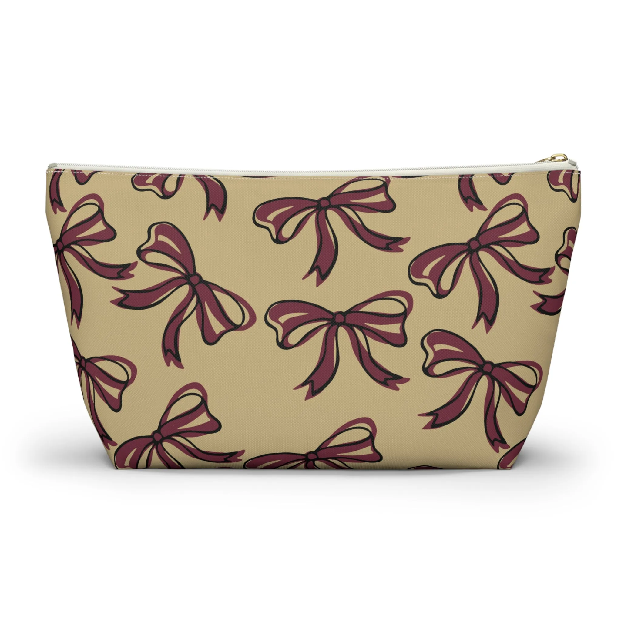 Trendy Bow Makeup Bag - Graduation Gift, Bed Party Gift, Acceptance Gift, College Gift, FSU, Florida State, FSU Seminoles, Boston College, Elon