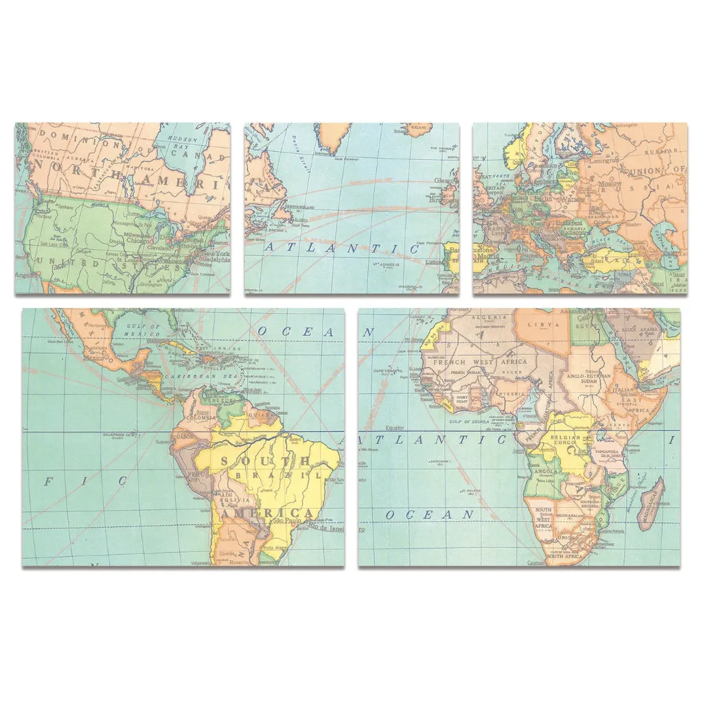 Vintage Map Sticky Notes